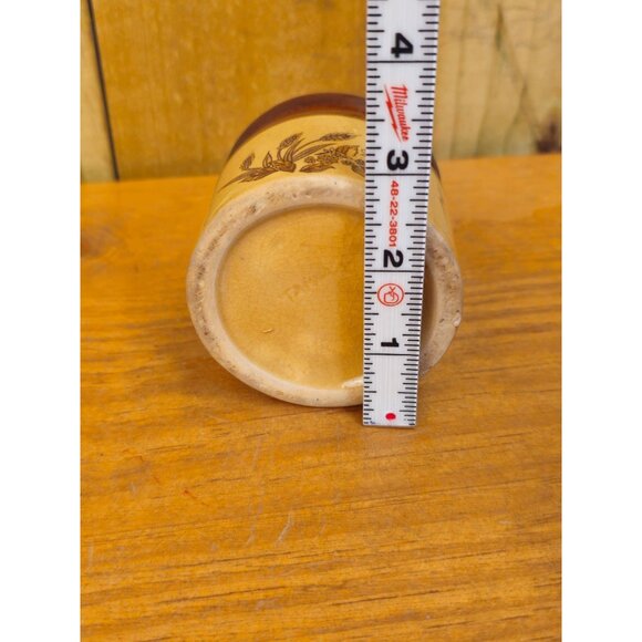 Vintage Stoneware Miniature Lidded Jar With Brown Glaze & Beige Body - Picture 9 of 9